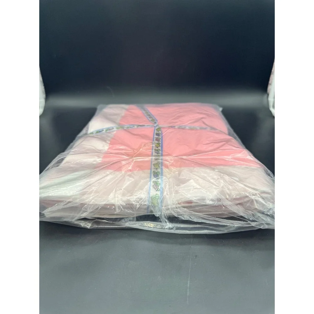 Vintage Turtle Fur Infant Pink Layette Blanket New Sealed Satin Trim